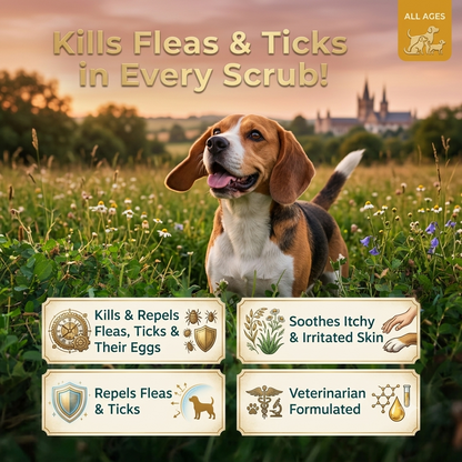 FleaGuard Flea & Tick Removal Shampoo for Dogs & Cats — Natural Skin & Coat Formula