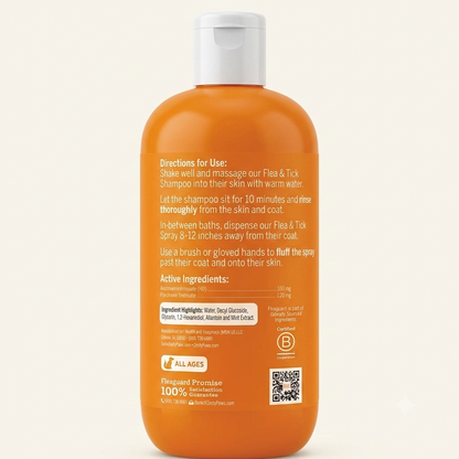 FleaGuard Flea & Tick Removal Shampoo for Dogs & Cats — Natural Skin & Coat Formula